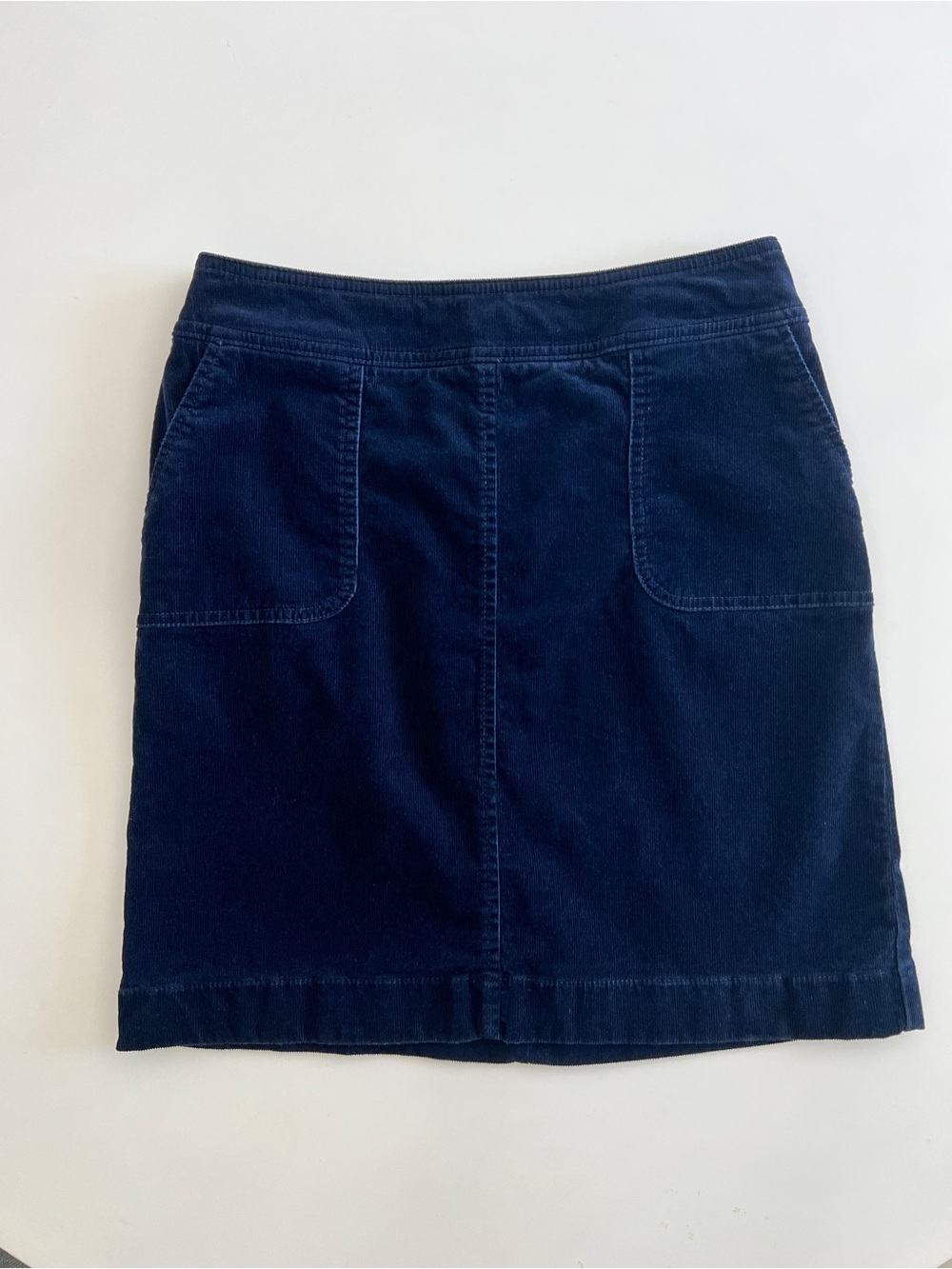 Talbots Navy Corduroy Mini Skirt with Front Pockets